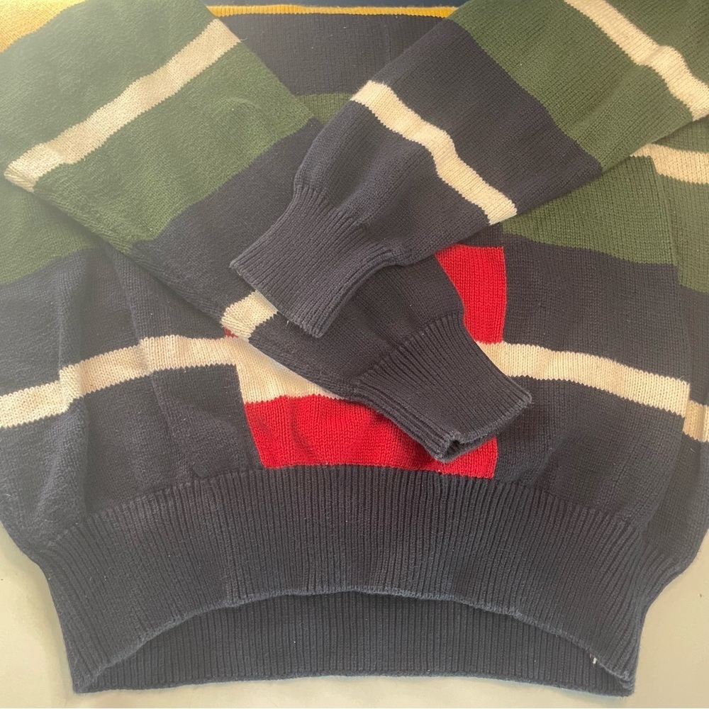 Nautica Large Men’s Retro Sweater 100% Cotton Red White Blue PRELOVED - Picture 3 of 15